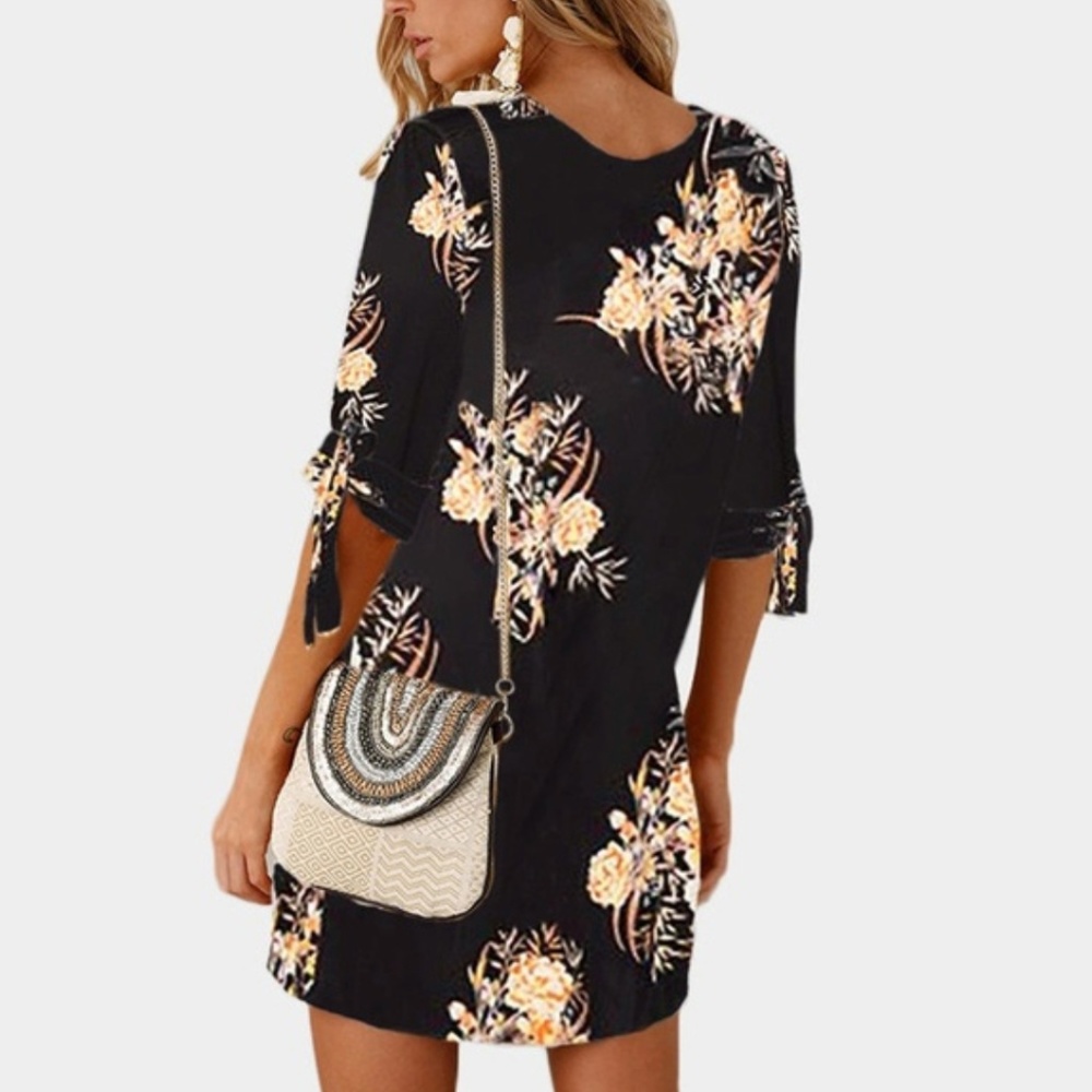 🆕Summer Round Neck Printed Casual Mini Dress